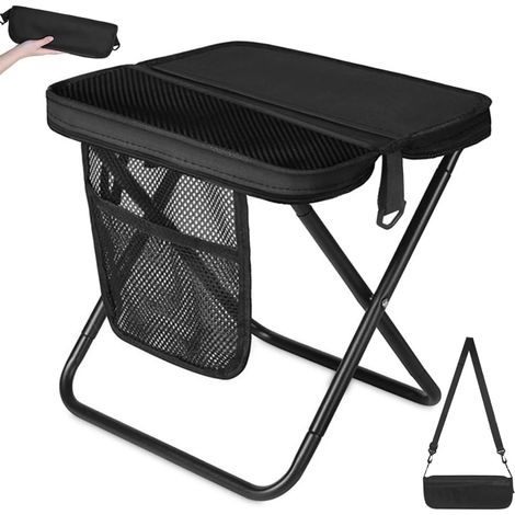 Tabouret Pliant Portable pour Camping,Siège de Pêche Tabouret Pliable,avec Sac à Dos, léger et Pliable,33 x27 x31cm,Idéal pour Randonnée, Pêche, Croquis, Barbecue et Attente en Extérieur (B) (1/5)