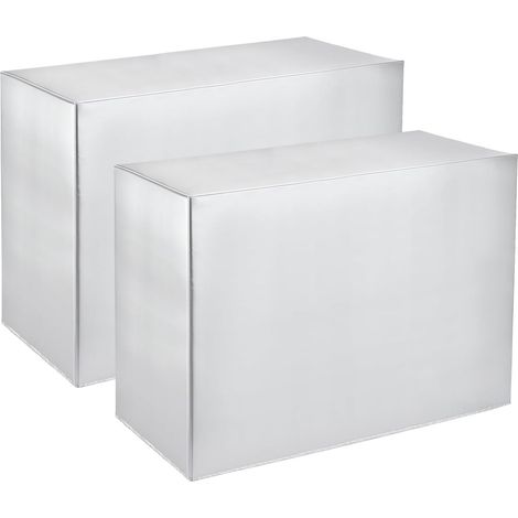 Lot de 2 housses de protection pour climatiseur extérieur - 104 x 40,6 x 76,2 cm - Revêtement en polyester imperméable et anti-poussière - Argenté (1/5)