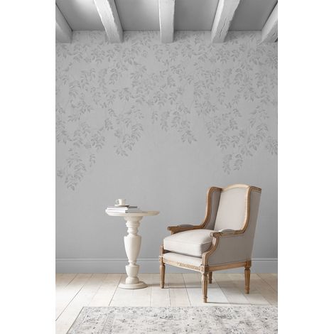 Papier peint panoramique Laura Ashley Feuillage Lockwood 280 x 300cm Gris (1/5)
