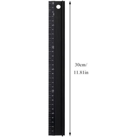 30 cm metal ruler, technical drawing kit, geometry tool, DIY tool, architect's ruler for students, woodworking, artists (1/5)