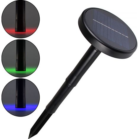 FARETTO LED RGB SOLARE DA GIARDINO CON PICCHETTO RICARICABILE E IMPERMEABILE - ILLUMINAZIONE MULTICOLORE PER ESTERNI IP65 (1/5)