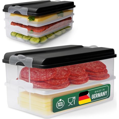 Boîtes de conservation alimentaire Novaliv (3x petites + 2x grandes + 2x couvercles), empilables pour réfrigérateur et congélateur, ensemble de boîtes