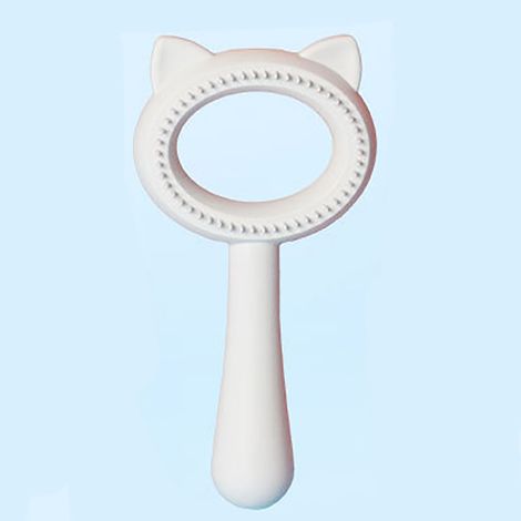 Brosse d'épilation pour animaux de compagnieGrattoir à poils de chat et de chienNettoyant pour poils de chienProduits pour animaux de compagniePeigne à poils de chat double face, oreilles de chat,Blan (1/5)