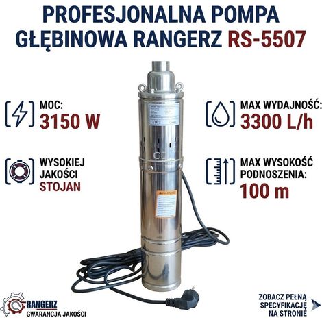 Pompe à eau à vis Rangerz RS-5507 3150 W 3300 l/h 100 mm de profondeur (1/5)