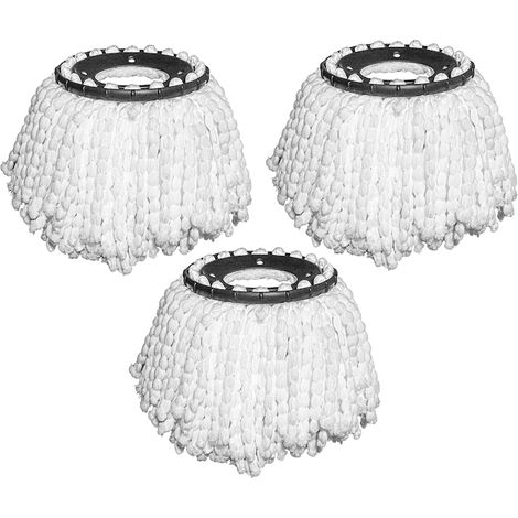 Set di 3 ricariche per mocio rotante, 16 cm, in microfibra, bianche (1/4)