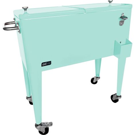 Axi Retro Cooler Menthe  Réfrigérateur De Boissons Mobile Pour L'Extérieur / Le Jardin  Glacière 76 Litre