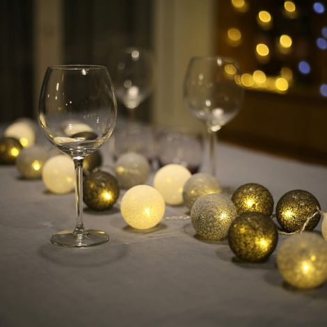 Guirlande Lumineuse Boule Coton - 31 M - 20 LED - Intérieur - USB ou Piles - IP44 (1/4)