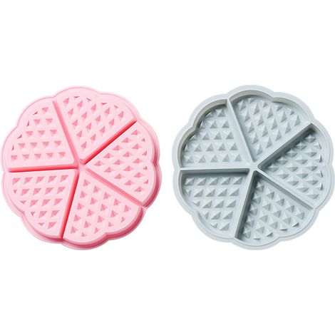 à gaufres en silicone 2 pièces en forme de cœur 5 cavités