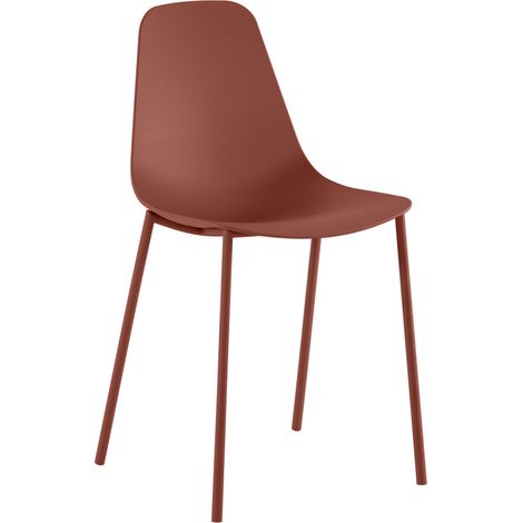 Sedia Frida Design Moderno in Polipropilene con Gambe in Metallo - Seduta Ergonomica per Arredo Interni Casa Ufficio - Colore Ruggine (1/5)