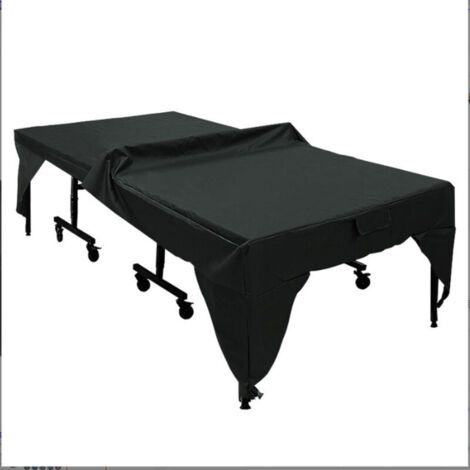 Housse de table de ping-pong imperméable de haute , pour l'intérieur et l'extérieur. Noire, tissu Oxford 420D, 280 cm x 153 cm x 73 cm