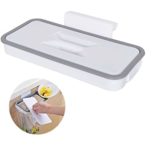 royaluxe-Porte-Sacs Poubelle Suspendu, Porte-ordures Sac, Support de Poubelle pour La Cuisine, Sac Poubelle avec Couvercle, pour Suspendre les Ordures, la Cuisine, L'armoire, le Voyage, le Camping