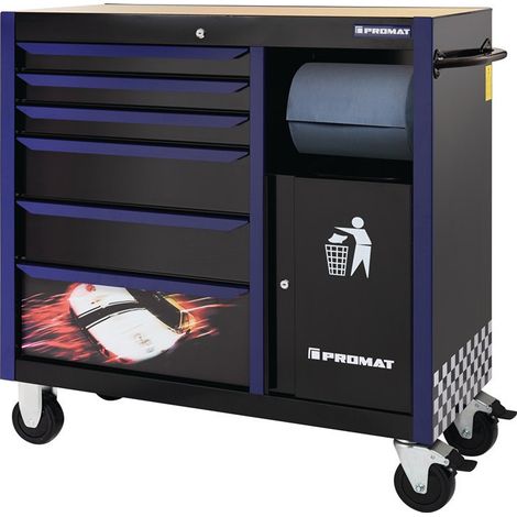 Banco da lavoro mobile esterno-B1127xP462xH1093mm cassetto 6 25kg 400kg PROMAT