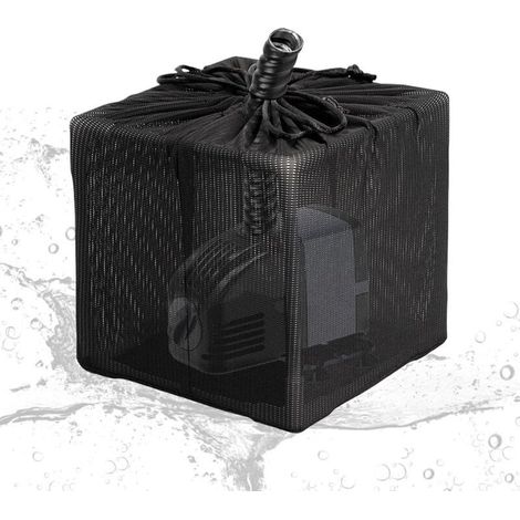 Sac de pompe de bassin – Sac barrière de pompe Sacs filtrants – Housse en maille fine avec cordon de serrage anti-encrassement pour aquarium, fontaine, jardin, aquarium extérieur – Accessoires de (1/5)
