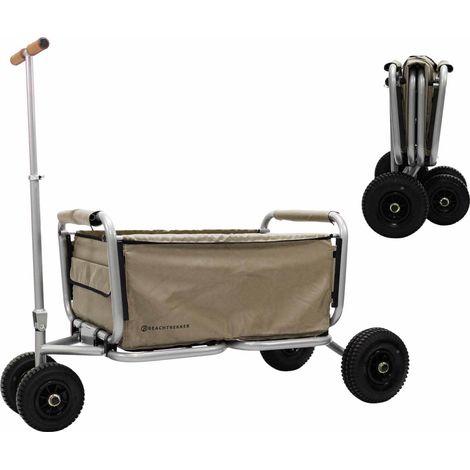 Beachtrekker faltbarer Bollerwagen Life mit integrierter Feststellbremse Beige und PU-Reifen