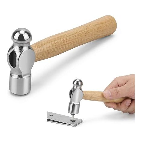 Mini Pein Hammer Round Carbon Steel Double Sided Metal Hand Held Hammer for Stamping Jewelry Repair and Forming (1/5)