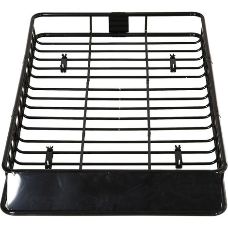 Cesta portaequipajes de techo para coche regulable 109/162x99x16 cm metal negro MODENUIT