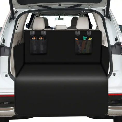 Protection de coffre de voiture imperméable et antidérapante - Tapis universel pour chiens, compatible avec les voitures et les SUV, facile à nettoyer (noir) (1/4)