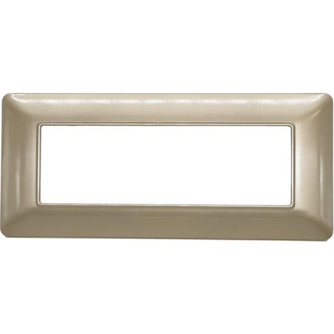 Placche compatibili bTicino MATIX 3 4 6 posti MODULI PLACCA per supporti 503SA  T07 - 6 posti - champagne