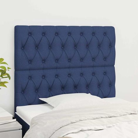 vidaXL Cabecero de cama azul 100x7x118/128 cm Tela (1/5)