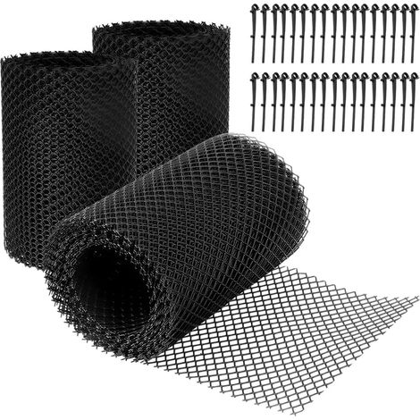 Set of 3 Heavy Duty Plastic Gutter Protection Gutter Guards Leaf Filter for Houses Sheds Gutter Chennels (18 cm x 24 / 30 Clips) (1/5)