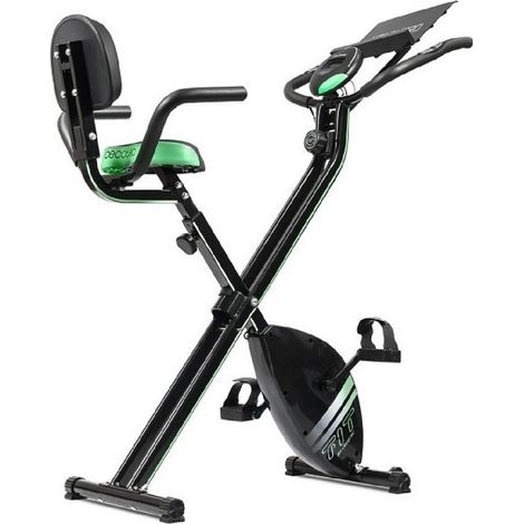 Cyclette pieghevole con schienale, appoggio laterale e supporto per tablet. (1/5)