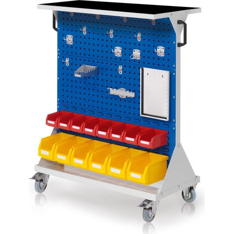 Kappes RasterMobil® mobiler Arbeitsplatzschrank Größe 3 1270x1000x500mm 37-teilig mit Auflageboden inkl. Riffelgummimatte - enzianblau