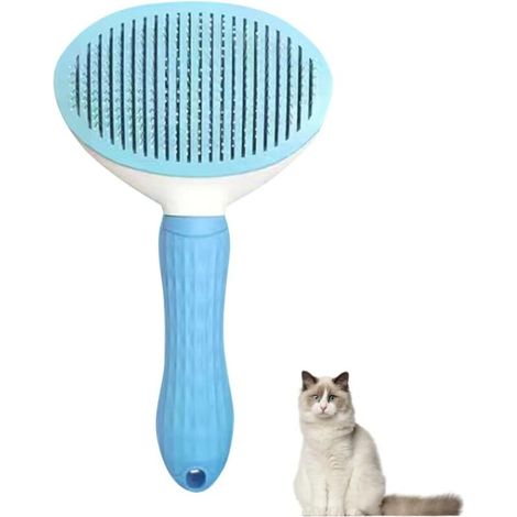 Selbstreinigende Bürste, Pflegebürste für Haustiere, für Hunde, Katzen, Kaninchen, leicht zu entfernendes loses Unterfell (1/4)