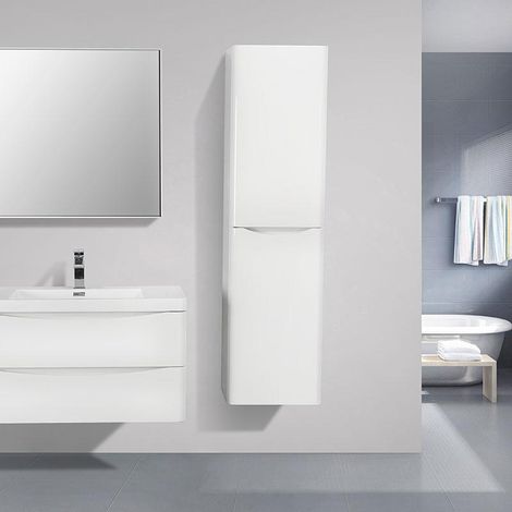 Badschrank 150 cm vertikal montiert PIACENZA weiß