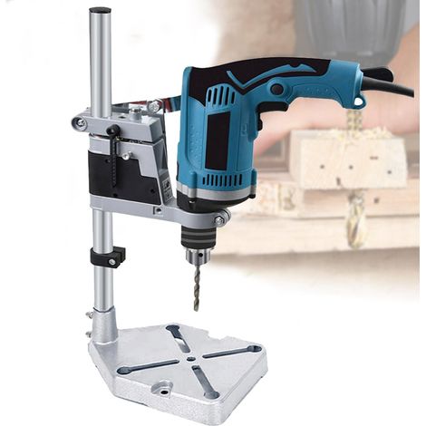 Support universel pour perceuse électrique, support à outils de bricolage pour perceuse électrique, support de perceuse à main, support portable avec base de serrage pour aider le perçage (1/5)