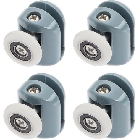 4PCS Rouleaux de porte, Porte-roulement 23mm ou 25mm, Acier inoxydable, Pour porte en verre 4-6mm, Cabine de douche (1/5)