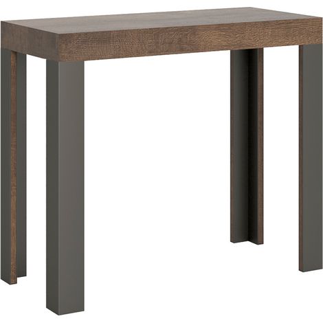 Tavolo consolle "Rimini" allungabile in legno per sala da pranzo -Allungabile fino a 196 cm / Classic / Noce (1/5)