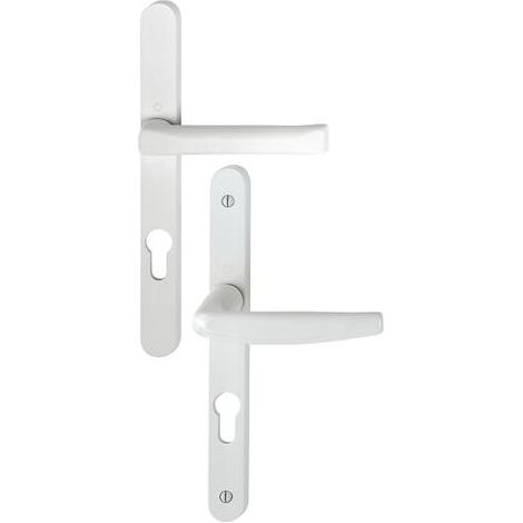 Ensemble de porte-fenêtre en aluminium, profil étroit Atlanta, saillie réduite 195 mm, couleur blanc pur RAL 9016, mécanisme clé i avec cylindre européen Entr.70 C.7, épaisseur 78/87 mm, référence 330 (1/3)