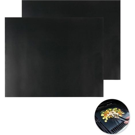 Ensemble de tapis de cuisson pour barbecue en deux pièces, 40x33cm, adapté aux fours et aux grils, tapis de cuisson antiadhésif réutilisable, résistant à la chaleur (1/5)