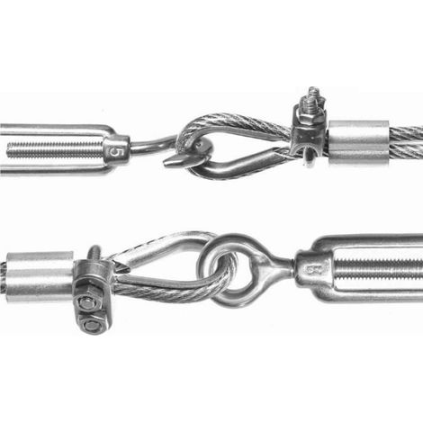 Lot de 12 Serre-Câbles Inox 304 M3 pour Câble 3mm, Attache pour Corde à Linge/Auvent Meoiruery (1/5)