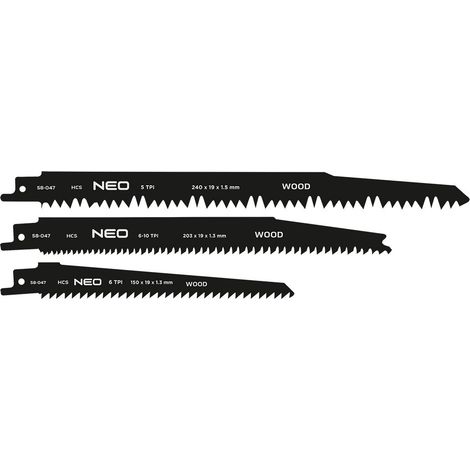 Sägeblätter neo-tools HCS 240 mm 3 Stück (1/2)