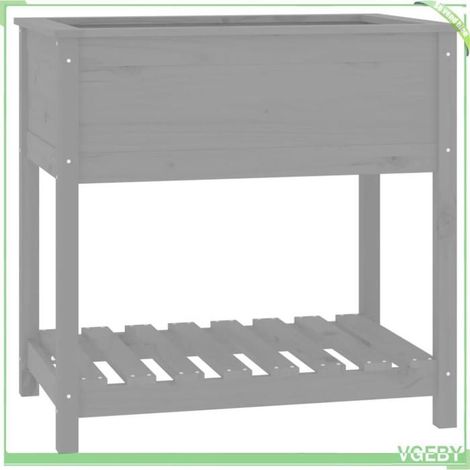 Jardinière surélevée - FAFEICY - 823782 - Bois de pin massif - Étagère rangement - Gris 82,5x54x81 cm (1/5)