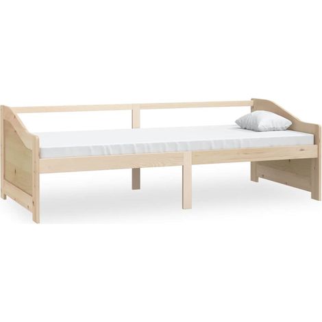 Lit adulte pour 1 personnes, Structure de lit, Assemblage Facile, Lit de repos 3 places Bois de pin massif 90x200 cm OIB3276E (1/5)