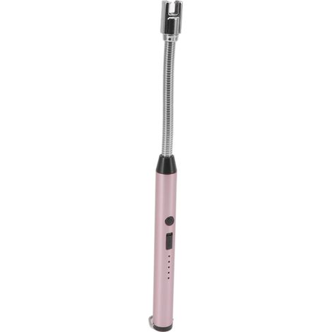 Briquet à impulsion, coupe-vent, électrique, rechargeable, pour cuisinière à gaz, bougie d'aromathérapie, or rose (1/5)