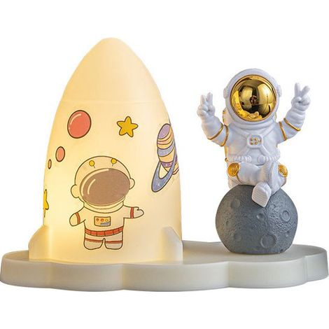 Decorazione da scrivania a forma di razzo, lampada da comodino, regalo di laurea, direttamente dal produttore, luce notturna a tema astronauta (1/4)