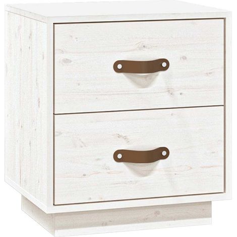Maison Exclusive - Nachttisch Weiß 40x34x45 cm Massivholz Kiefer (1/5)