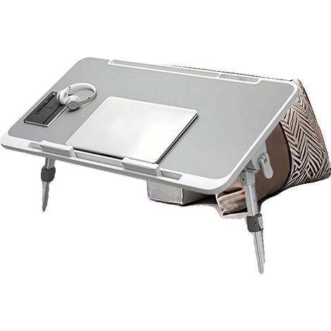 Escritorio plegable para ordenador, altura regulable, diseño robusto y plegable, color gris. (1/5)