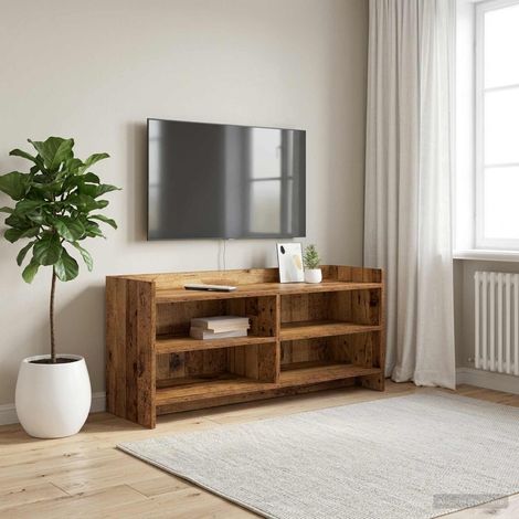 vidaXL Meuble TV 100 x 33 x 47 cm Bois ancien Bois d'ingénierie (1/5)