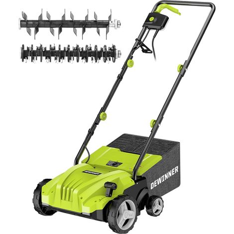 1500W Electric Scarifier, 2 in 1 Scarifier Electric Aerator, 3200 RPM, with 2 Replacement Blades Included, Pickup Tray 30L, Adjustable Depth - 4 Depths (1/5)
