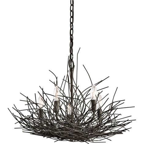 Elstead Organique - Lustre suspendu à 5 lampes, bronze vieilli, E14 (1/5)