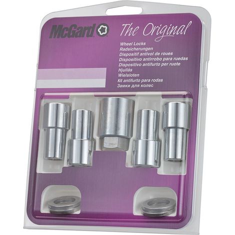 4 ECROUS ANTIVOL SU MCGARD 1/2X20/ PLAT/ LONG. 24/44.5MM/ Ø21MM (1/2)
