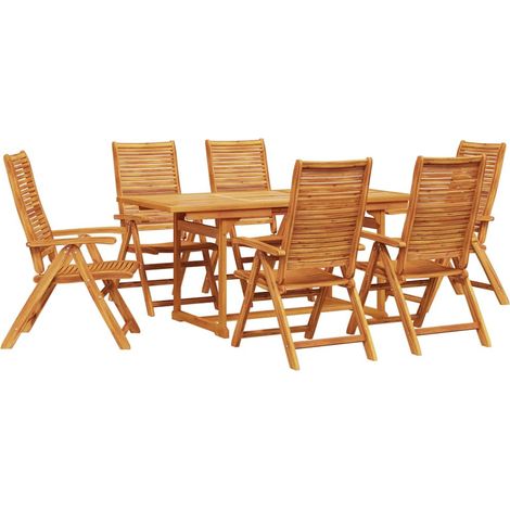 Maison Exclusive - Set da Pranzo per Giardino 7 pcs Marrone (1/5)