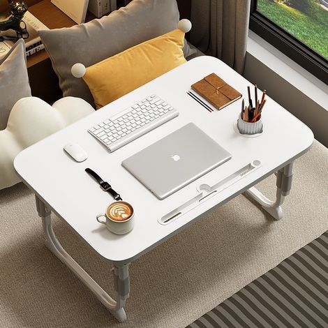 Lit rabattable relevable avec table intégrée, bureau portable pour étudiant, table d'appoint pour ordinateur, coin fenêtre, travail à domicile confortable, devoirs, 1 pièce (1/2)