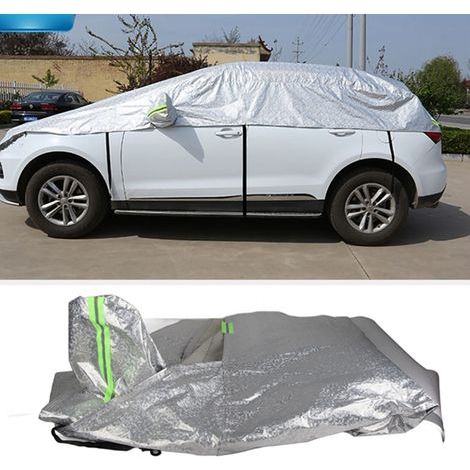 Demi-bâche de voiture résistante au soleil, isolation thermique, imperméable, protection contre la pluie, résistante aux intempéries, à la poussière, lumière mate pratique pour véhicule tout-terrain (1/5)