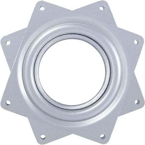 Swivel platform 9.5 x 9.5 cm – Galvanized steel – 360° rotation – 30 kg capacity – For furniture and shelves (1/5)