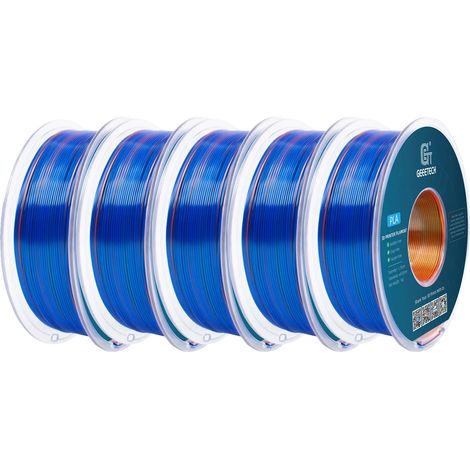Filament 3D, Résistant et Écologique, Fini Brillant, Orange Bleu Vert (1/2)